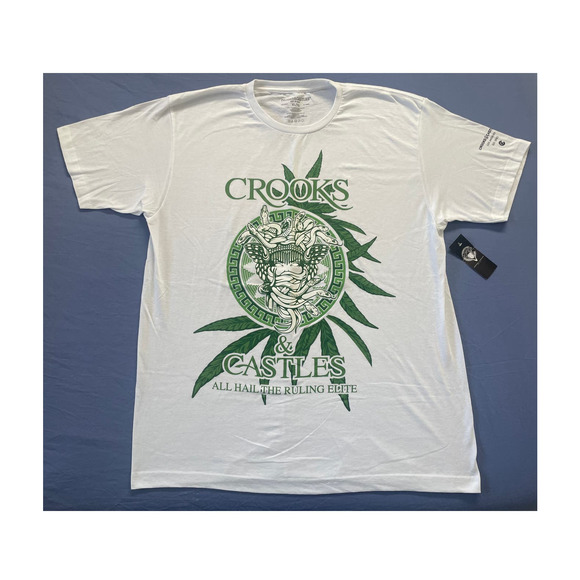 Crooks & Castles Medusa Kush Tee Mens X-Large 2Q0470 Green Death Row Records NWT - Picture 1 of 4